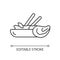 Oyster omelette linear icon.