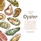 Oyster shell banner, seafood farm banner template