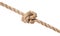 Oysterman\'s Knot tied on thick jute rope isolated