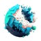 Ozone holes on the planet, the global problem of the Earth, 3D icon isolated background transparent png. Generative ai