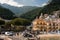 Ð¡ozy little town on the Amalfi Coast - Cetara. Medieval village in the mountains on the shores of the Tyrrhenian Sea. Summer