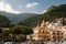 Ð¡ozy little town on the Amalfi Coast - Cetara. Medieval village in the mountains on the shores of the Tyrrhenian Sea. Summer