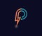 P Alphabet Electric Logo Design Concept