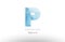 p blue polygonal alphabet letter logo icon design