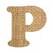 P, Letter of the alphabet - Burlap Background Texture. White background