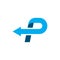 p letter arrow  logo icon illustration vector