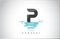 P Letter Logo Design with Water Splash Ripples Drops Reflection