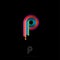 P letter logo. P monogram. The original logo consists of rounded stripes with a gradient.