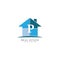 P Letter Real Estate Logo, Vector house shape Template for Property Business Image Start with Alphabet P