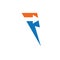 p letter thunder bolt arrow icon illustration vector concept