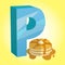 P Pancake icon great for any use. Vector EPS10.