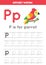 P is for parrot. Tracing English alphabet worksheet.