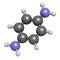 p-Phenylenediamine (PPD) hair dye molecule. Also precursor in polymer synthesis. Known contact allergen, possibly carcinogenic