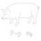 P for Pig Coloring Page