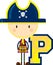 P is for Pirate Educational Illustration