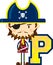 P is for Pirate Educational Illustration