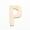P wooden font letter isolate