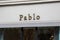 pablo brand text facade store signage and logo sign on shop wall facade
