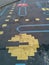 Pac-Man street art park in Seattle, closeup