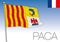 PACA regional flag, France, vector illustration