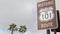 Pacific Coast Highway, historic route 101 road sign, tourist destination in California USA. Lettering on intersection signpost.