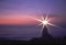 Pacific Coast Lighthouse shining Sunset Sunstar