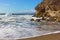 Pacific coastline with steps of Sutro Baths, San Francisco, California, USA.