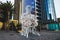 Pacific Gate residential tower and `Pacific Soul` sculpture by Jaume Plensa