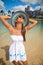 Pacific Islander woman wearing Straw Hat