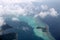 Pacific ocean Airplane view, BoraBora island, French Polynesia