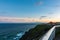 Pacific Ocean from Cape Byron in Australia at sunset