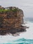 Pacific Ocean Storm Waves Crashing on Sandstone Cliff, Australia