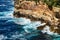 Pacific Ocean Waves on Sandstone Cliffs, Australia