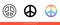 Pacific, peace sign, international symbol of peace, disarmament, antiwar movement in rainbow color icon. Isolated vector