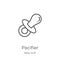 pacifier icon vector from baby stuff collection. Thin line pacifier outline icon vector illustration. Outline, thin line pacifier