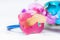 Pacifier (soother) with multicolored tulips