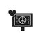 Pacifism glyph black icon. Social protest. Pictogram for web page, mobile app, promo
