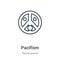 Pacifism outline vector icon. Thin line black pacifism icon, flat vector simple element illustration from editable world peace