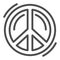 Pacifist symbol line icon, Human rights and tolerance concept, Peace and no war sign on white background, Hippie sign in