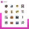 Pack of 16 creative Flat Color Filled Lines of finance, box, emoji, swing, kids