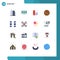 Pack of 16 creative Flat Colors of camera, wireframe, tablet, ux, layout