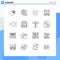 Pack of 16 creative Outlines of end, profile image, arrows, id, user