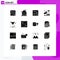 Pack of 16 creative Solid Glyphs of alcohol, cityscape, university, city, economy