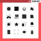 Pack of 16 creative Solid Glyphs of gym, bike, attracting, bicycle, christmas