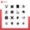 Pack of 16 creative Solid Glyphs of hand, reject, code, recruitment, employee