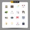 Pack of 16 Modern Flat Colors Signs and Symbols for Web Print Media such as online, chat, cloud, headset, hardware