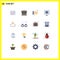 Pack of 16 Modern Flat Colors Signs and Symbols for Web Print Media such as service, customer, briefcase, contact, agreement