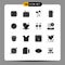 Pack of 16 Modern Solid Glyphs Signs and Symbols for Web Print Media such as biology, navigation, free, mobile, smartphone
