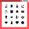 Pack of 16 Modern Solid Glyphs Signs and Symbols for Web Print Media such as birthday, tree, group, palm, team