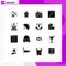 Pack of 16 Modern Solid Glyphs Signs and Symbols for Web Print Media such as business, education, card protection, edit, browser